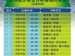 2018世界杯时间表，世界杯时间表2023？