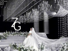 65万颗水晶装饰婚礼（水晶礼堂婚礼配什么婚纱？）