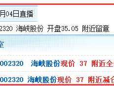 股票002320（海峡股份曾用名？）