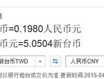 人民币兑换台币，1元人民币能换多少台币？