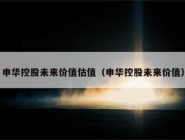 申华控股 申华控股后市如何？
