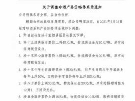 白酒 涨 白酒上涨通知单怎么写？
