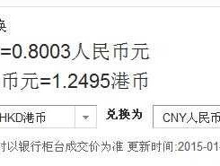 港币对人民币（一元港币兑多少人民币？）