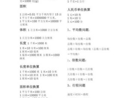 小学各种单位换算表大全（小学全部的单位换算）