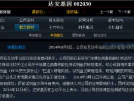 达安基因股吧？002030达安基因什么时候分红送股啊？