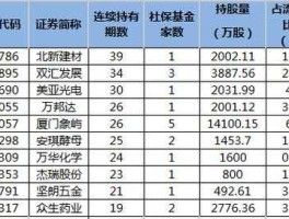 社保基金重仓股（社保基金重仓持有哪些股票？）