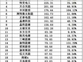 601101股票（光伏组件上市公司排名？）