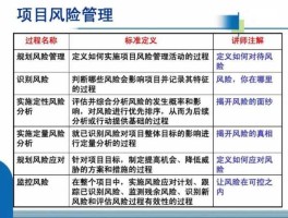 全面风险管理（项目全面风险管理的主要内容。？）