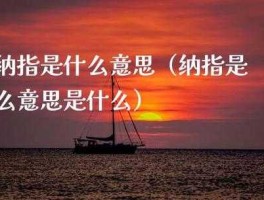 纳指？纳指是什么意思？